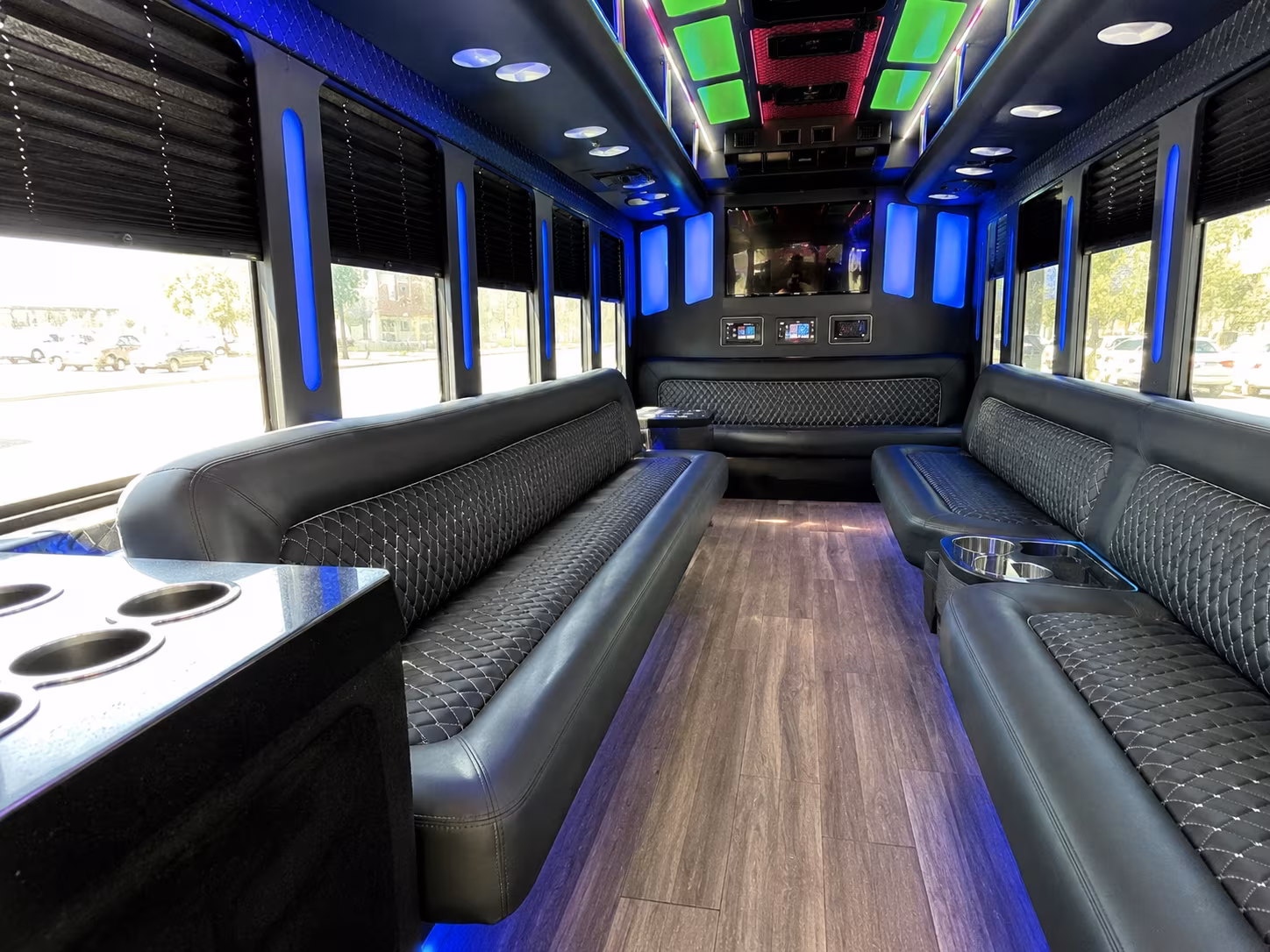melbourne 15 passenger party bus inside