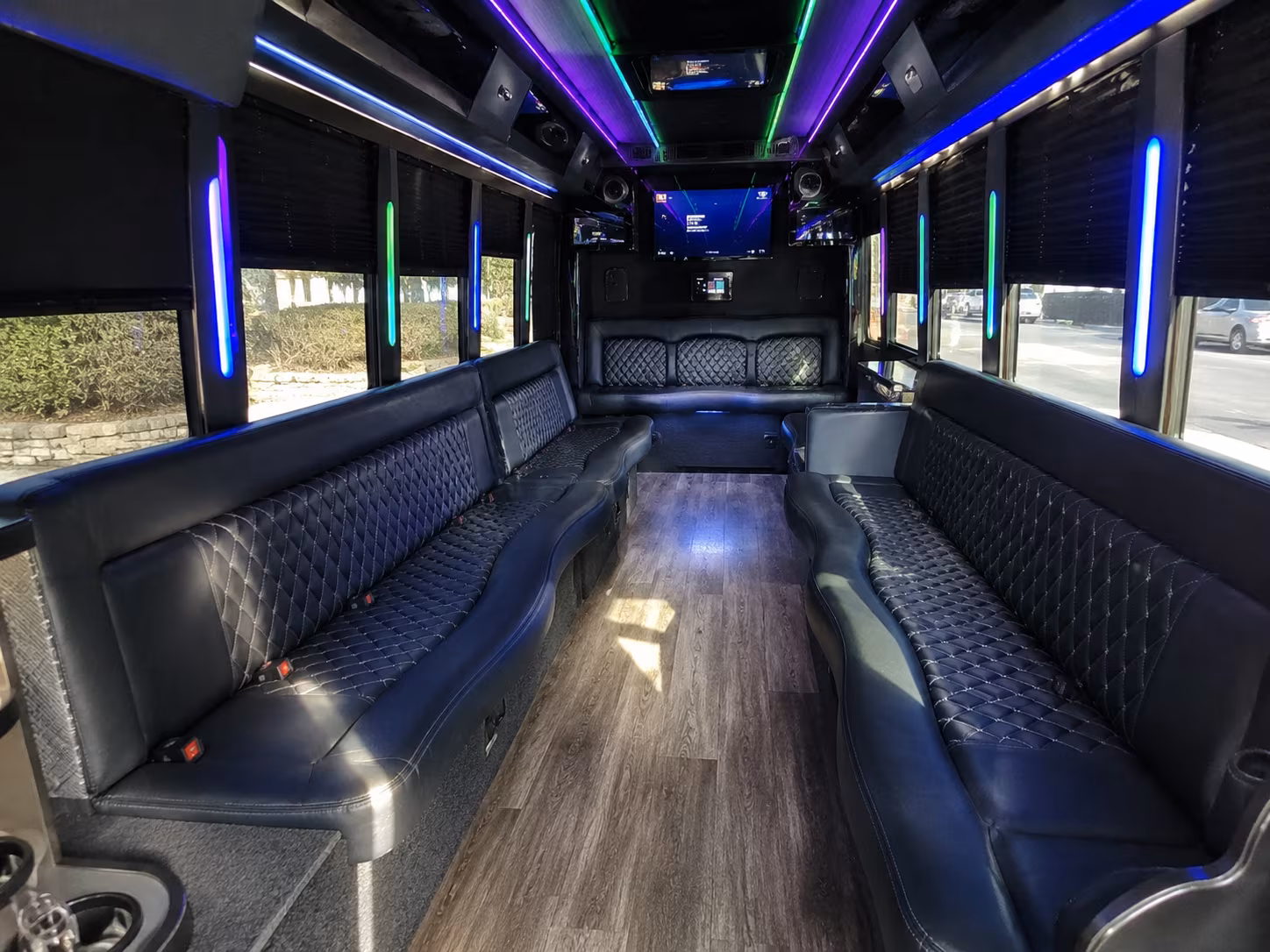 melbourne 15 passenger party bus interior