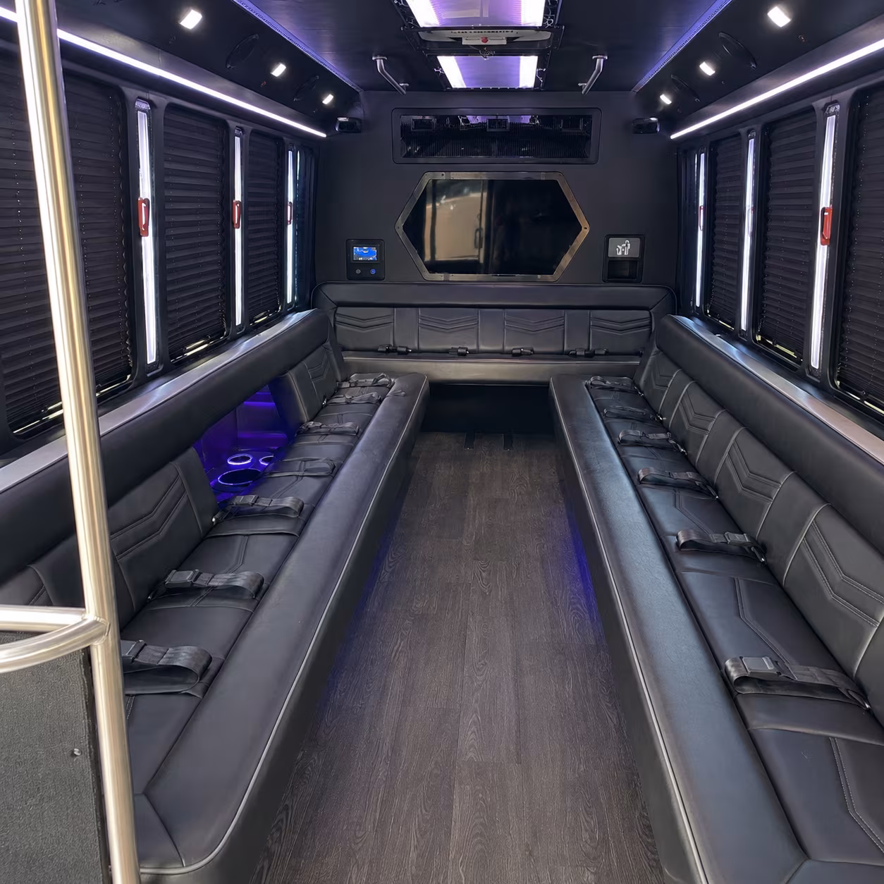 melbourne 18 passenger party bus interior