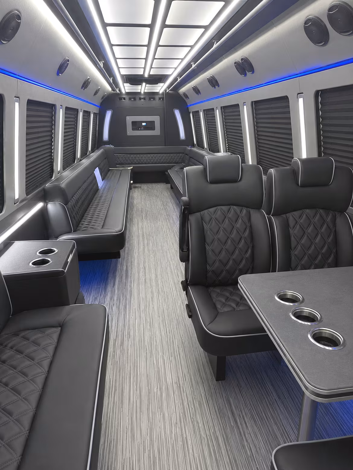 melbourne 25 passenger party bus inside