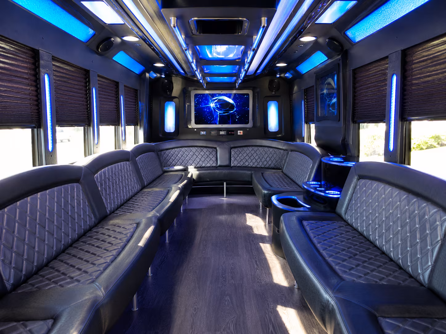 melbourne 28 passenger party bus inside
